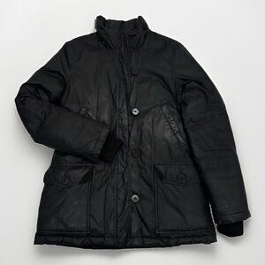 Theory Down Jacket Womens Size Small Puffer Coat Full Zip Black Winter